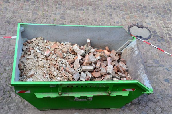 A Construction waste in container for recycling